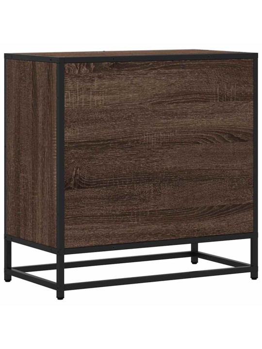 ÖÖKAPP PRUUN TAMM 60X31X60 CM KONSTRUEERITUD PUIT JA METALL