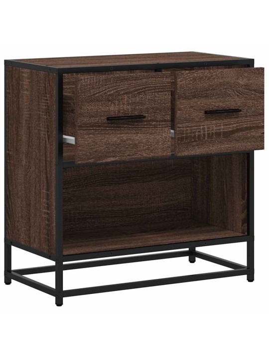 ÖÖKAPP PRUUN TAMM 60X31X60 CM KONSTRUEERITUD PUIT JA METALL
