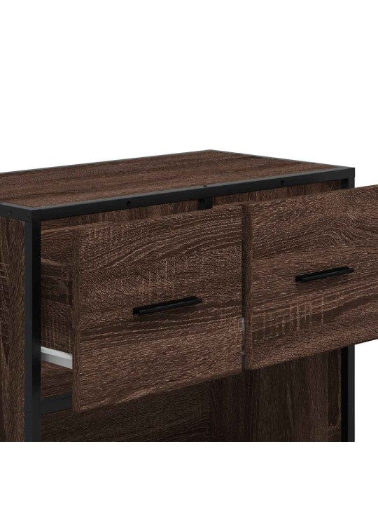 ÖÖKAPP PRUUN TAMM 60X31X60 CM KONSTRUEERITUD PUIT JA METALL