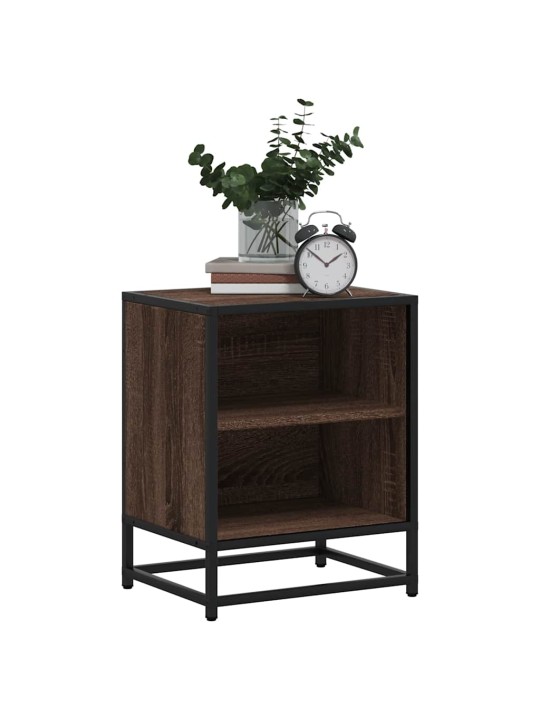 ÖÖKAPP PRUUN TAMM 40X31X50 CM KONSTRUEERITUD PUIT JA METALL