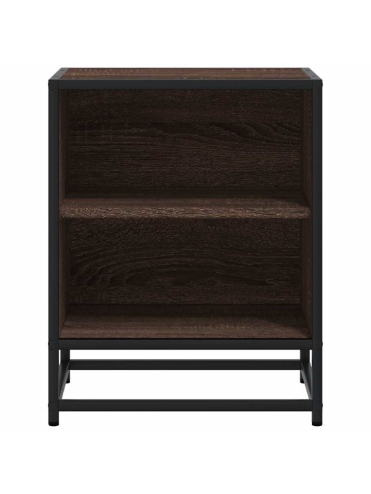 ÖÖKAPP PRUUN TAMM 40X31X50 CM KONSTRUEERITUD PUIT JA METALL