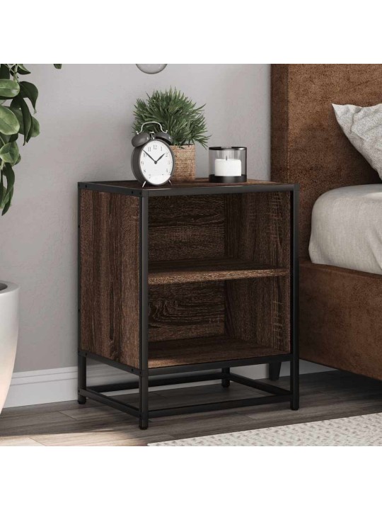 ÖÖKAPP PRUUN TAMM 40X31X50 CM KONSTRUEERITUD PUIT JA METALL