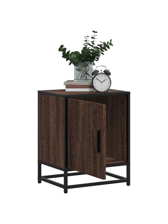 ÖÖKAPP PRUUN TAMM 40X31X50 CM KONSTRUEERITUD PUIT JA METALL