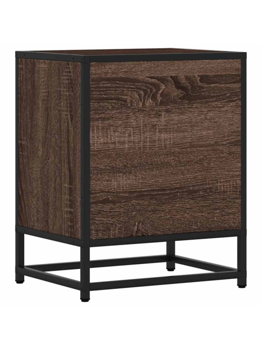 ÖÖKAPP PRUUN TAMM 40X31X50 CM KONSTRUEERITUD PUIT JA METALL