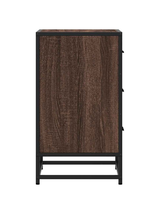 ÖÖKAPP PRUUN TAMM 40X34,5X60 CM KONSTRUEERITUD PUIT JA METALL
