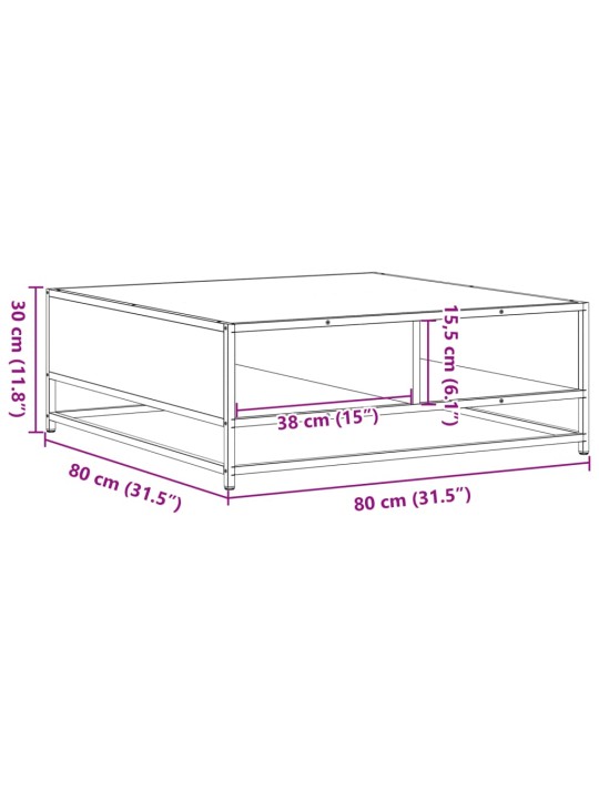 DIIVANILAUD PRUUN TAMM 80X80X30 CM ENGINEERED WOOD AND METAL