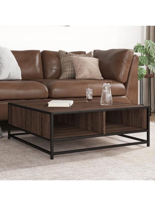 DIIVANILAUD PRUUN TAMM 80X80X30 CM ENGINEERED WOOD AND METAL
