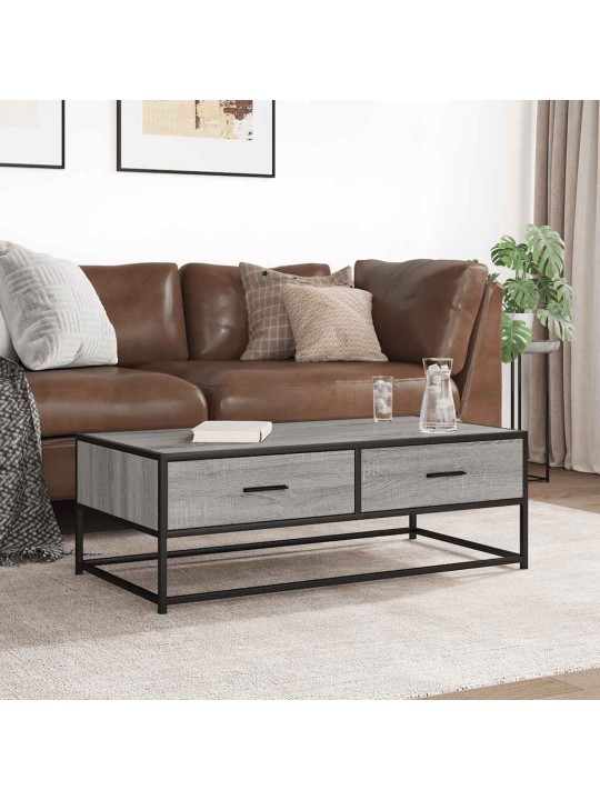KOHVILAUD, HALL SONOMA TAMM, 100X50X35 CM, TEHISPUIT JA METALL