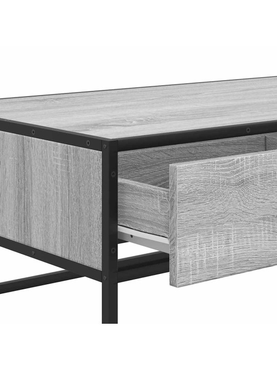 KOHVILAUD, HALL SONOMA TAMM, 100X50X35 CM, TEHISPUIT JA METALL