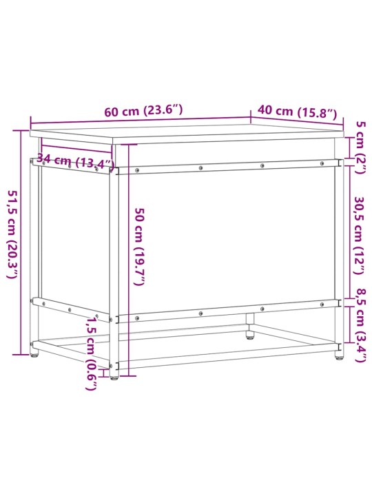 KAANEGA HOIUKAST SONOMA TAMM 60X40X51,5 CM EHITUSPUIT