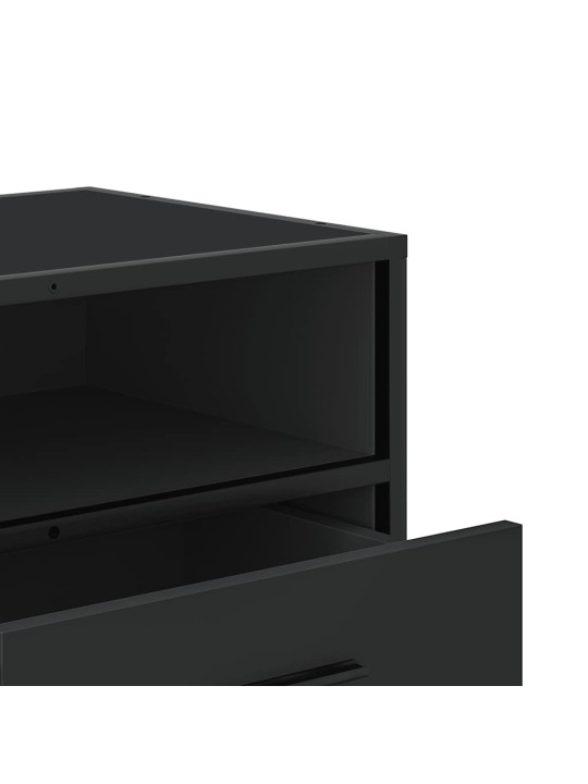 TELERIKAPP MUST 100X34,5X40 CM ENGINEERED WOOD AND METAL