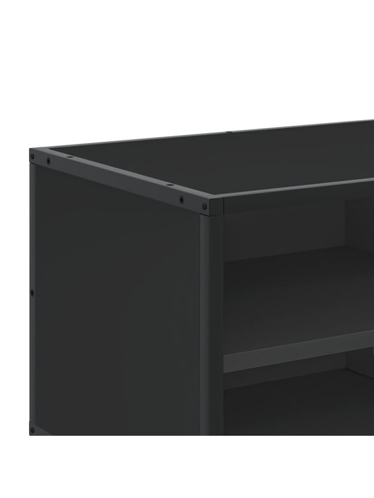 TELERIKAPP, MUST, 80X34,5X40 CM, TEHISPUIT JA METALL