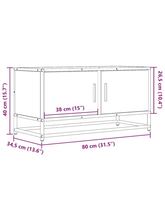 Telerikapp, suitsutatud tamm, 80x34,5x40 cm, tehispuit