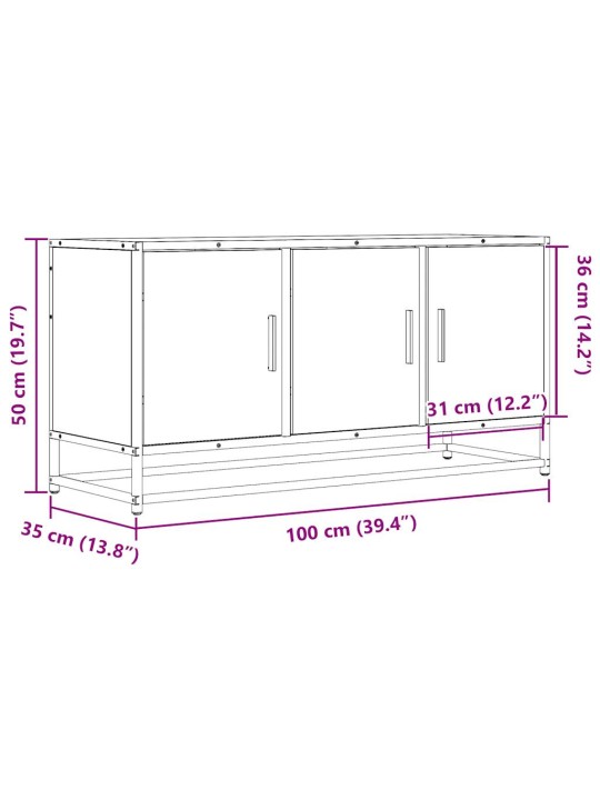 TELERIKAPP MUST 100X35X50 CM ENGINEERED WOOD AND METAL