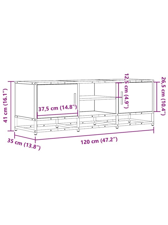 TELERIKAPP MUST 120X35X41 CM ENGINEERED WOOD AND METAL