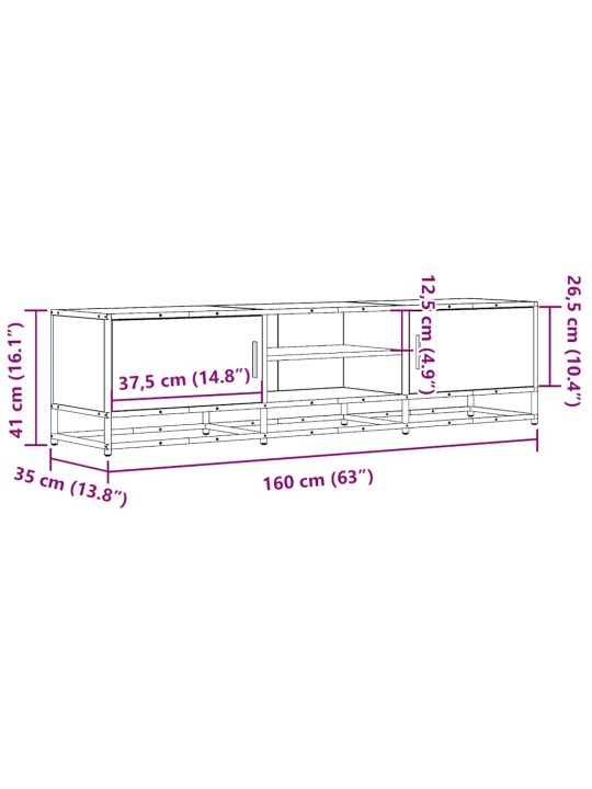 TELERIKAPP, HALL SONOMA TAMM, 160X35X41 CM, TEHISPUIT