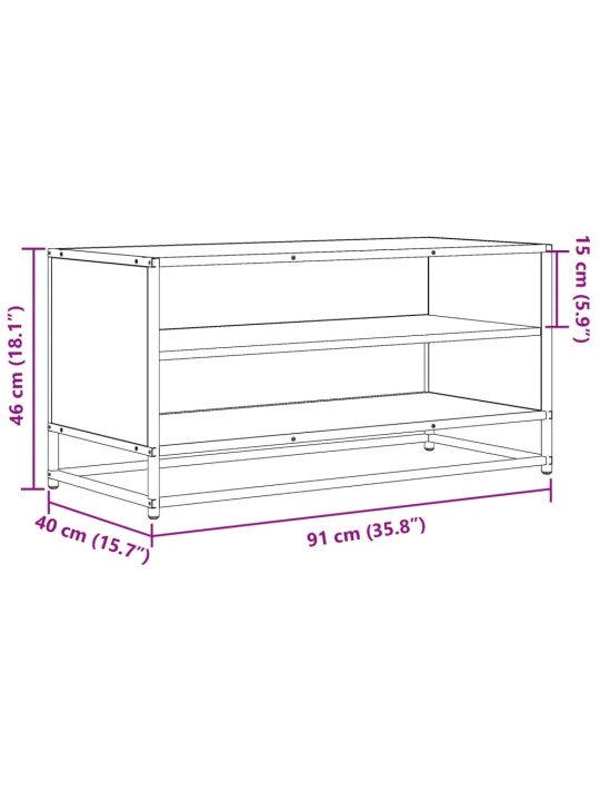 Telerikapp, hall sonoma tamm, 91x40x46 cm, tehispuit