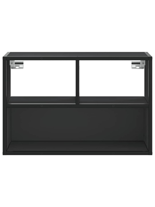 TELERIKAPP, MUST, 60X31X39,5 CM, TEHISPUIT JA METALL