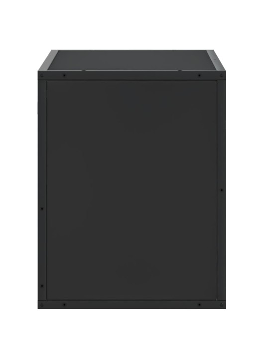 TELERIKAPP, MUST, 60X31X39,5 CM, TEHISPUIT JA METALL
