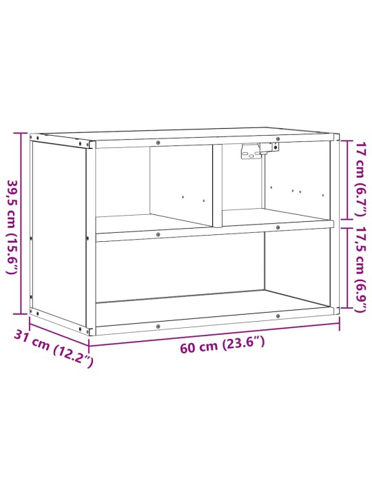 TELERIKAPP, HALL SONOMA TAMM, 60X31X39,5 CM, TEHISPUIT