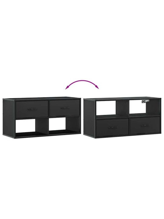 TELERIKAPP MUST 80X31X39,5 CM ENGINEERED WOOD AND METAL