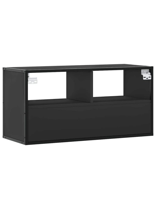 TELERIKAPP MUST 80X31X39,5 CM ENGINEERED WOOD AND METAL