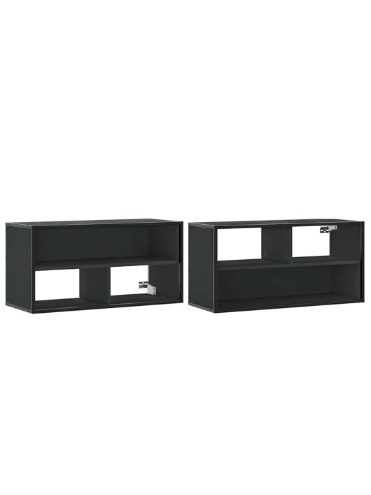 TELERIKAPP MUST 80X31X39,5 CM ENGINEERED WOOD AND METAL