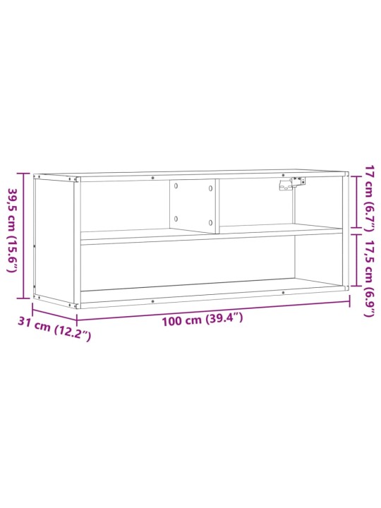 Telerikapp, suitsutatud tamm, 100x31x39,5 cm, tehispuit