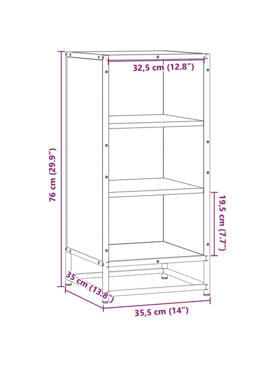 PUHVETKAPP, HALL SONOMA TAMM, 35,5X35X76 CM, TEHISPUIT/METALL