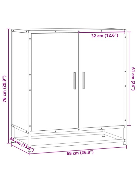 PUHVETKAPP PRUUN TAMM 68X35X76 CM ENGINEERED WOOD AND METAL