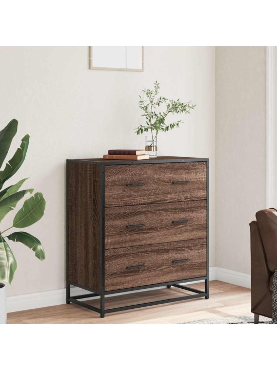 PUHVETKAPP PRUUN TAMM 68X35X76 CM ENGINEERED WOOD AND METAL