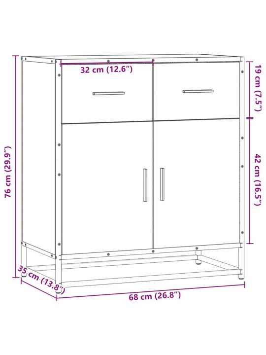 PUHVETKAPP SONOMA TAMM 68X35X76 CM ENGINEERED WOOD