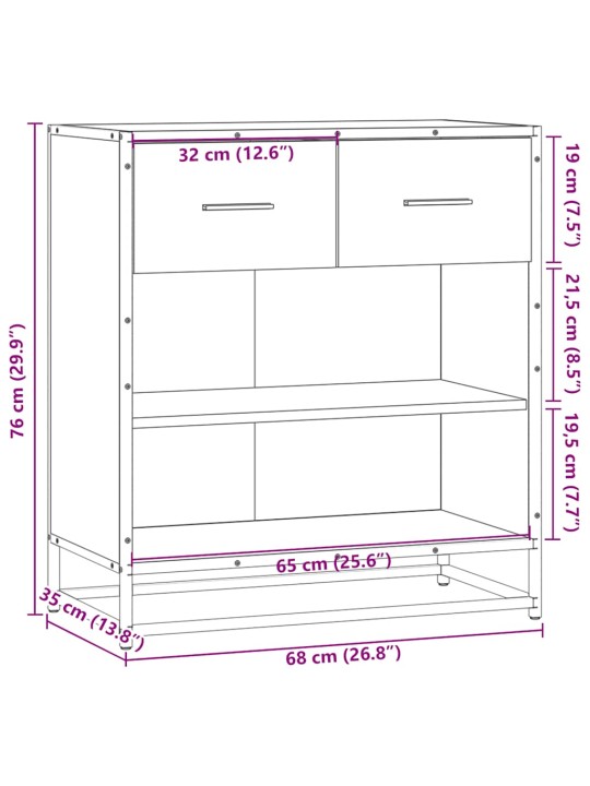 PUHVETKAPP SONOMA TAMM 68X35X76 CM ENGINEERED WOOD