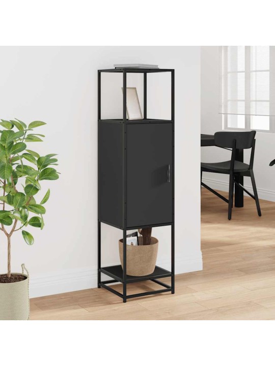 HIGHBOARD BLACK 35,5X35X139 CM ENGINEERED WOOD AND METAL