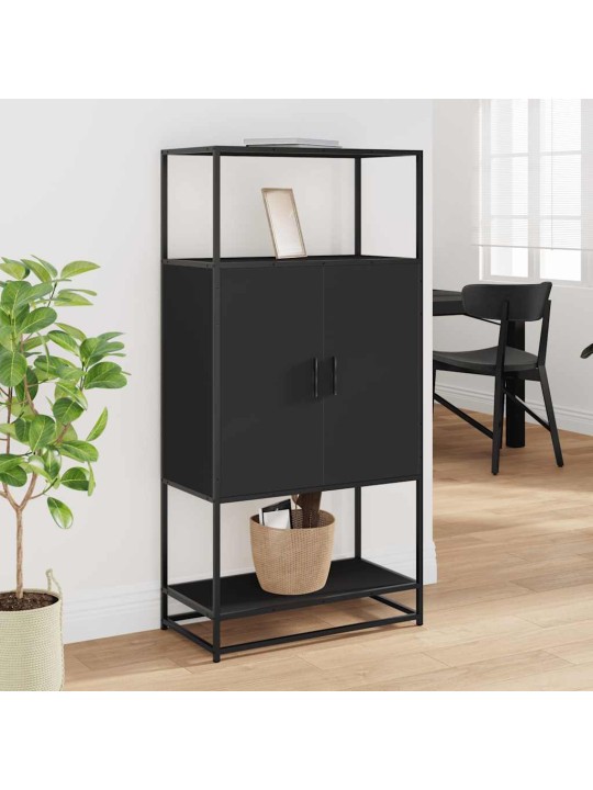 HIGHBOARD BLACK 68X35X139 CM ENGINEERED WOOD AND METAL