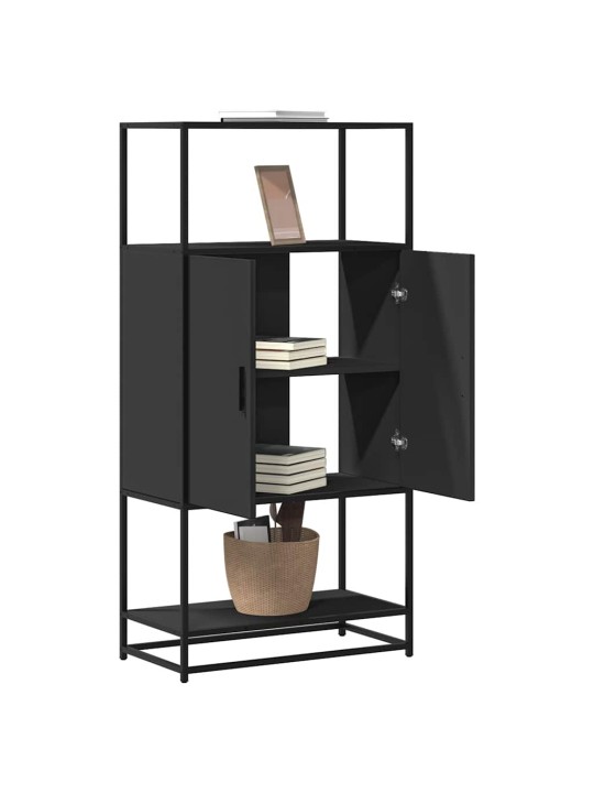 HIGHBOARD BLACK 68X35X139 CM ENGINEERED WOOD AND METAL