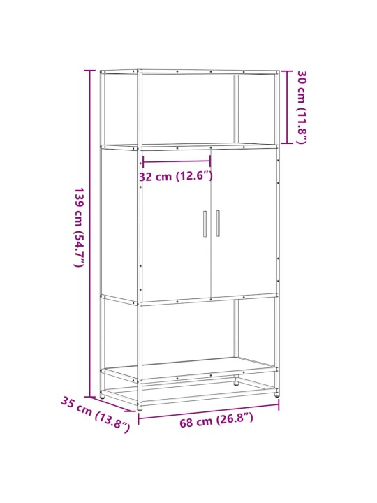 HIGHBOARD SUITSUTAMM 68X35X139 CM ENGINEERED WOOD AND METAL