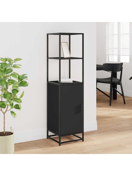 HIGHBOARD BLACK 35,5X35X139 CM ENGINEERED WOOD AND METAL