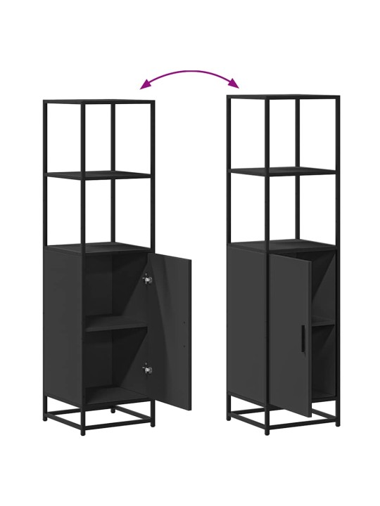 HIGHBOARD BLACK 35,5X35X139 CM ENGINEERED WOOD AND METAL