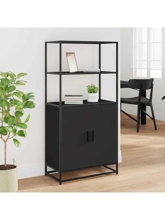 HIGHBOARD BLACK 68X35X139 CM ENGINEERED WOOD AND METAL