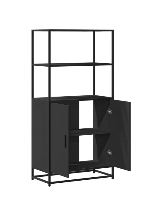 HIGHBOARD BLACK 68X35X139 CM ENGINEERED WOOD AND METAL