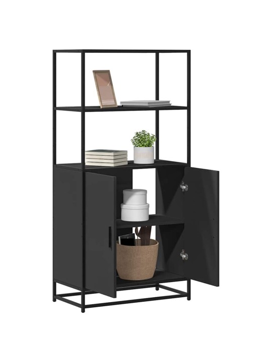 HIGHBOARD BLACK 68X35X139 CM ENGINEERED WOOD AND METAL