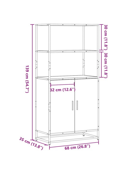 HIGHBOARD PRUUN TAMM 68X35X139 CM ENGINEERED WOOD AND METAL