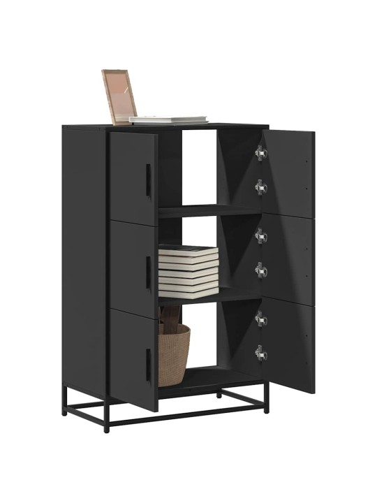 HIGHBOARD BLACK 68X35X106,5 CM ENGINEERED WOOD AND METAL