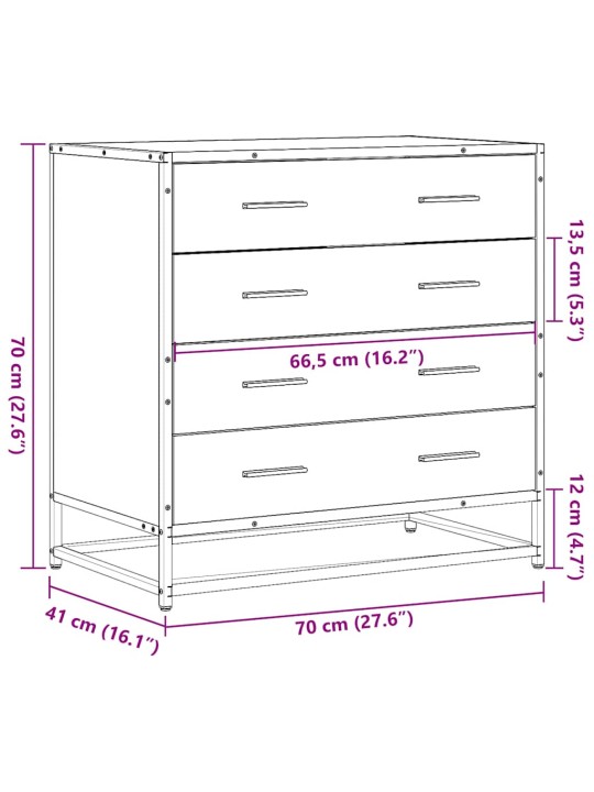 SAHTLIKAPP PRUUN TAMM 70X41X70 CM EHITUSPUIT