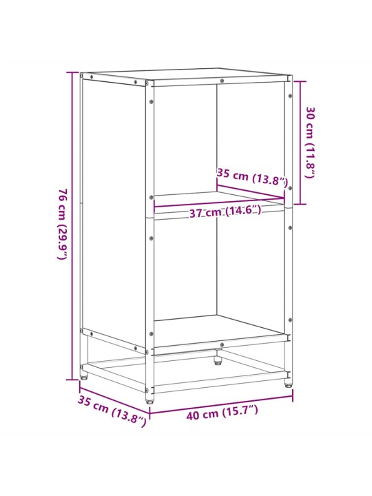 RAAMATUKAPP MUST 40X35X76 CM ENGINEERED WOOD
