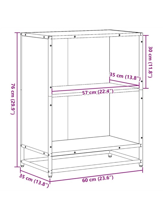 RAAMATUKAPP, SUITSUTATUD TAMM, 60X35X76 CM, TEHISPUIT