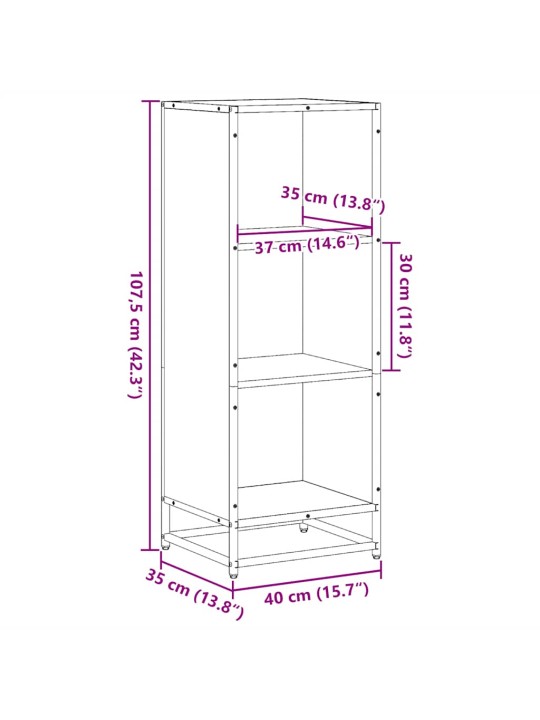 RAAMATUKAPP, HALL SONOMA TAMM, 40X35X107,5 CM, TEHISPUIT