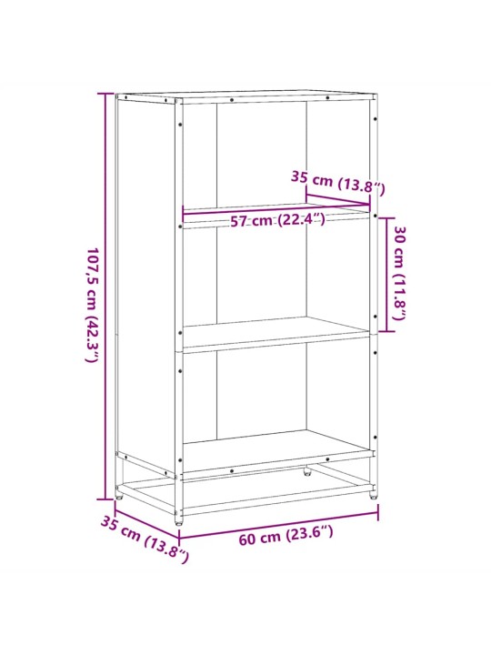 RAAMATUKAPP SUITSUTAMM 60X35X107,5 CM EHITUSPUIT