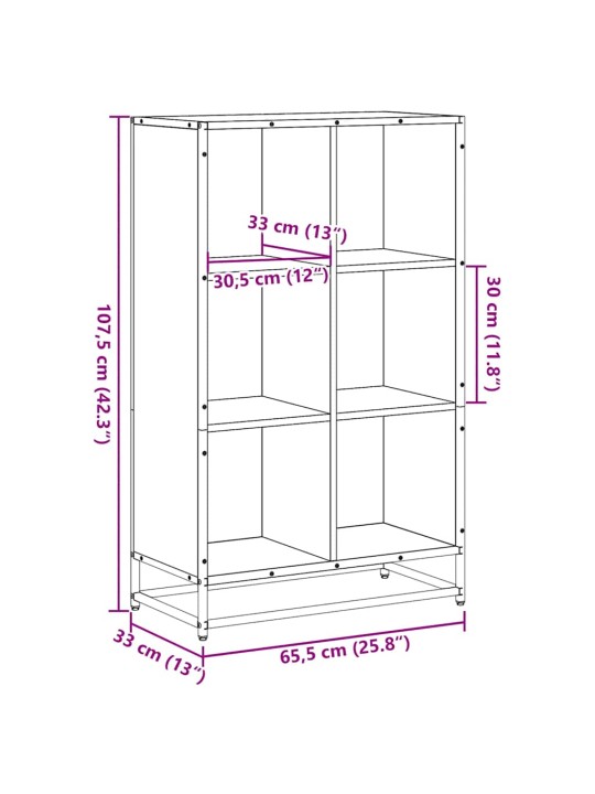 RAAMATUKAPP, SUITSUTATUD TAMM, 65,5X33X107,5 CM, TEHISPUIT